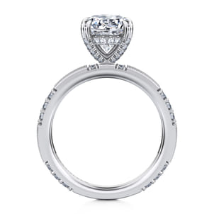 Luca - 14K White Gold Round Diamond Channel Set Engagement Ring