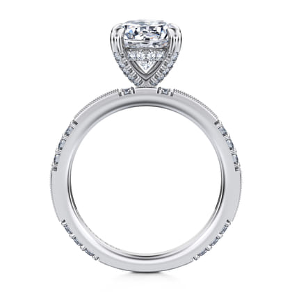 Luca - 14K White Gold Round Diamond Channel Set Engagement Ring
