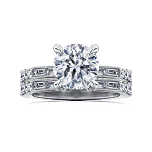 Luca - 14K White Gold Round Diamond Channel Set Engagement Ring