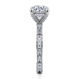 Luca - 14K White Gold Round Diamond Channel Set Engagement Ring