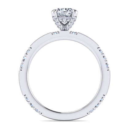 Luca - 14K White Gold Round Diamond Engagement Ring