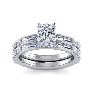 Luca - 14K White Gold Round Diamond Engagement Ring
