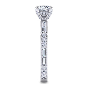 Luca - 14K White Gold Round Diamond Engagement Ring