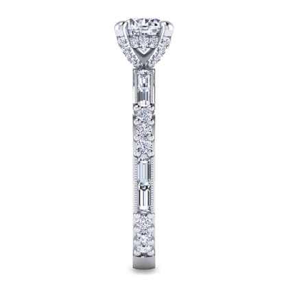 Luca - 14K White Gold Round Diamond Engagement Ring