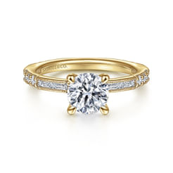 Luca - 14K Yellow Gold Round Diamond Engagement Ring