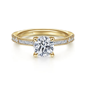 Luca - 14K Yellow Gold Round Diamond Engagement Ring
