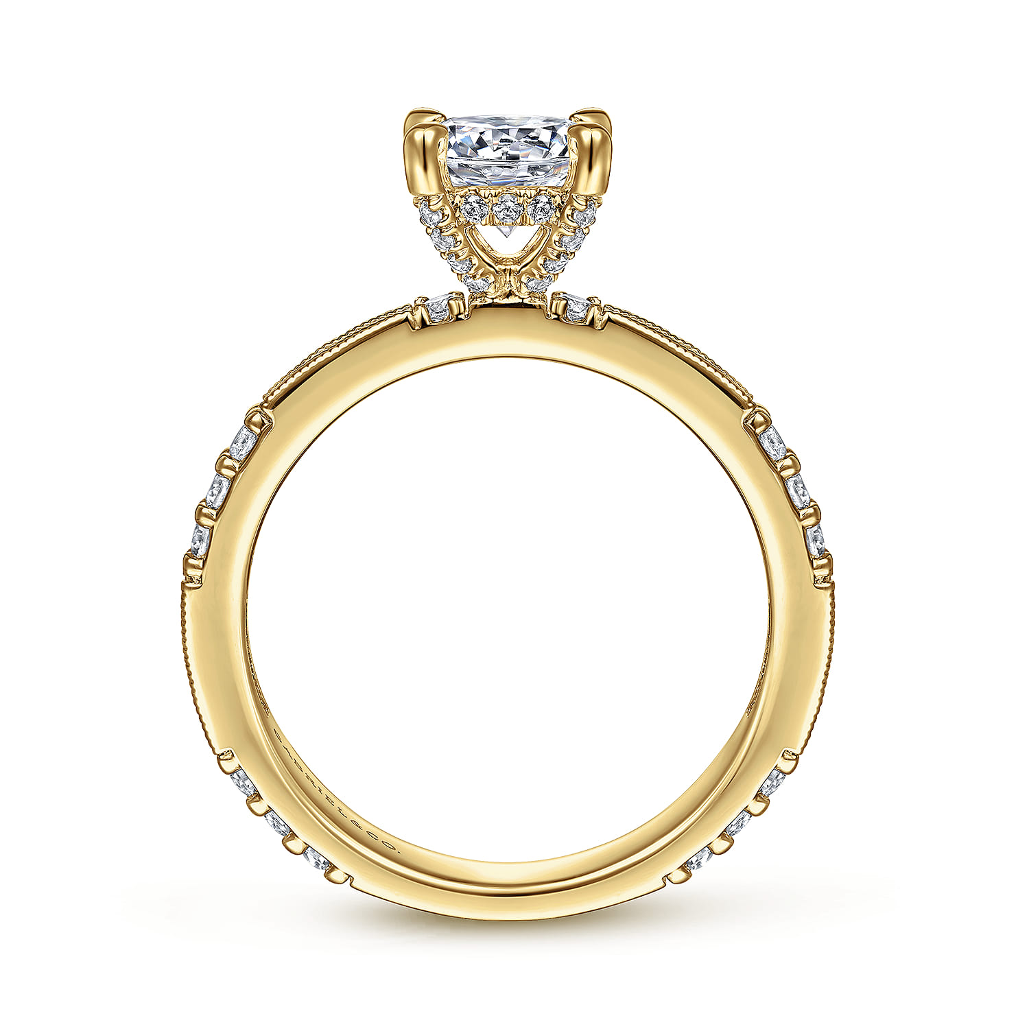 Luca - 14K Yellow Gold Round Diamond Engagement Ring
