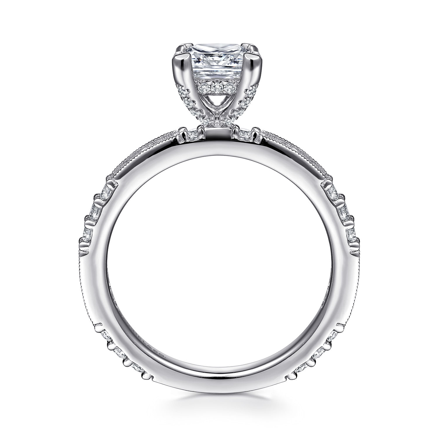 Luca - Art Deco 14K White Gold Princess Cut Diamond Engagement Ring
