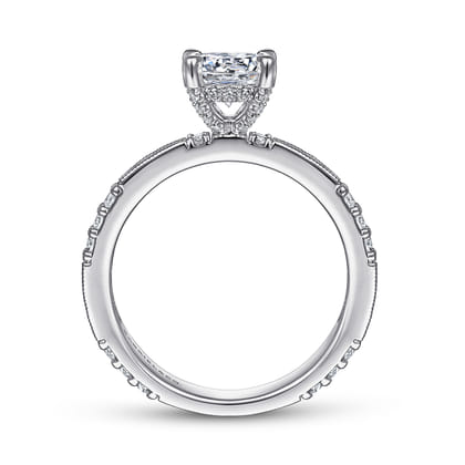 Luca - Platinum Art Deco Round Diamond Channel Set Engagement Ring