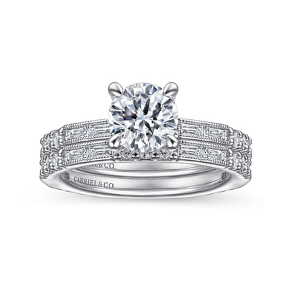 Luca - Platinum Art Deco Round Diamond Channel Set Engagement Ring