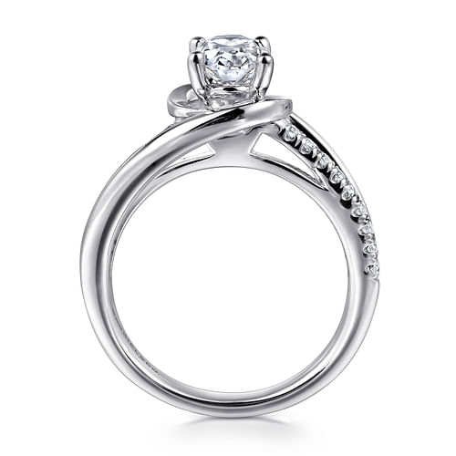Lucca - 14K White Gold Oval Diamond Engagement Ring - 0.19 ct - Shot 2