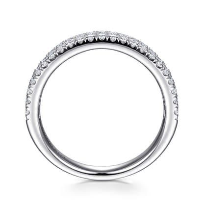 Lucce - 14K White Gold Double Row Diamond Anniversary Band