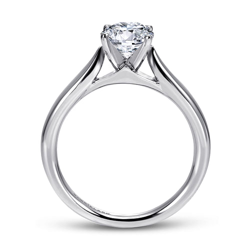 Lucia - 14K White Gold Round Diamond Engagement Ring - Shot 2