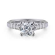 Luciole - 14K White Gold Cushion Cut Diamond Engagement Ring