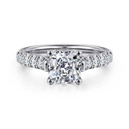 Luciole - 14K White Gold Cushion Cut Diamond Engagement Ring