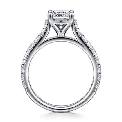 Luciole - 14K White Gold Cushion Cut Diamond Engagement Ring