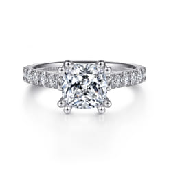 Luciole - 14K White Gold Cushion Cut Diamond Engagement Ring