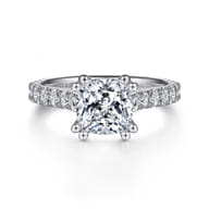 Luciole - 14K White Gold Cushion Cut Diamond Engagement Ring