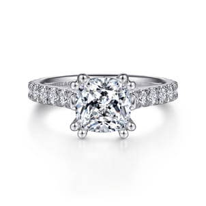 Luciole - 14K White Gold Cushion Cut Diamond Engagement Ring