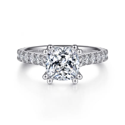 Luciole - 14K White Gold Cushion Cut Diamond Engagement Ring