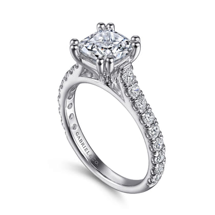 Luciole - 14K White Gold Cushion Cut Diamond Engagement Ring