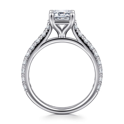 Luciole - 14K White Gold Emerald Cut Diamond Engagement Ring