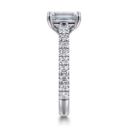 Luciole - 14K White Gold Emerald Cut Diamond Engagement Ring