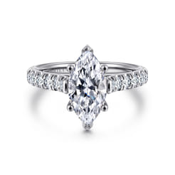Luciole - 14K White Gold Marquise Shape Diamond Engagement Ring