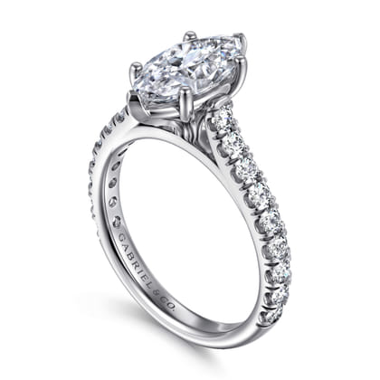 Luciole - 14K White Gold Marquise Shape Diamond Engagement Ring