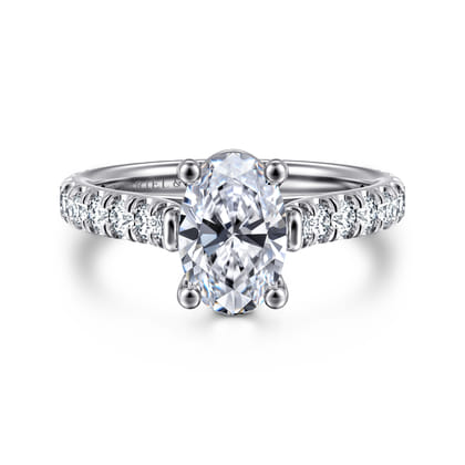 Luciole - 14K White Gold Oval Diamond Engagement Ring