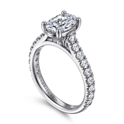 Luciole - 14K White Gold Oval Diamond Engagement Ring