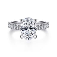 Luciole - 14K White Gold Oval Diamond Engagement Ring