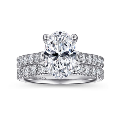 Luciole - 14K White Gold Oval Diamond Engagement Ring