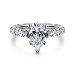Luciole - 14K White Gold Pear Shape Diamond Engagement Ring