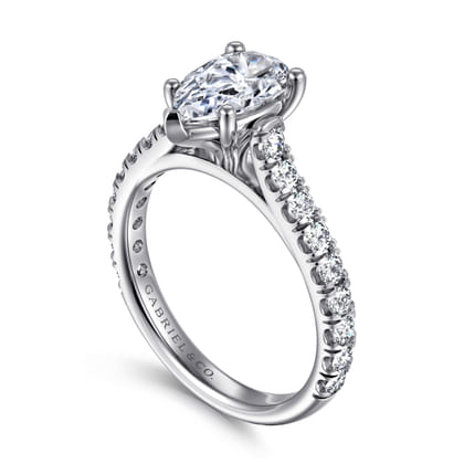 Luciole - 14K White Gold Pear Shape Diamond Engagement Ring