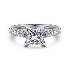 Luciole - 14K White Gold Princess Cut Diamond Engagement Ring