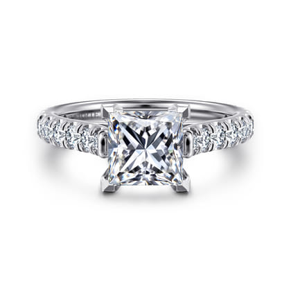 Luciole - 14K White Gold Princess Cut Diamond Engagement Ring