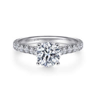 Luciole - 14K White Gold Round Diamond Engagement Ring