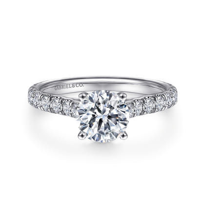 Luciole - 14K White Gold Round Diamond Engagement Ring