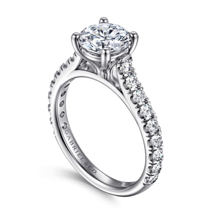 Luciole - 14K White Gold Round Diamond Engagement Ring