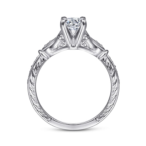 Ludovica - 14K White Gold Round Diamond Engagement Ring - 0.07 ct - Shot 2