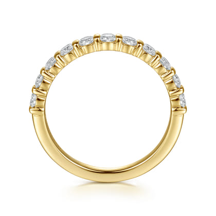 Lumière - 14K Yellow Gold Bar Setting Diamond Anniversary Band