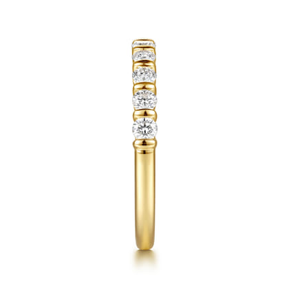 Lumière - 14K Yellow Gold Bar Setting Diamond Anniversary Band