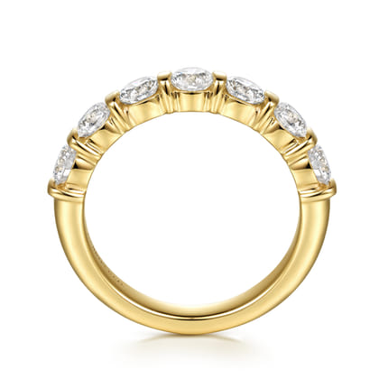 Lumière - 14K Yellow Gold Bar Setting Diamond Anniversary Band