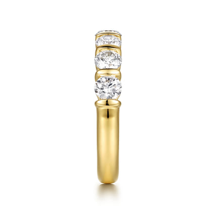 Lumière - 14K Yellow Gold Bar Setting Diamond Anniversary Band