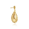 Lumiere - 14K Yellow Gold Diamond and Diamond Cut Stud Drop Earrings - 0.15 ct