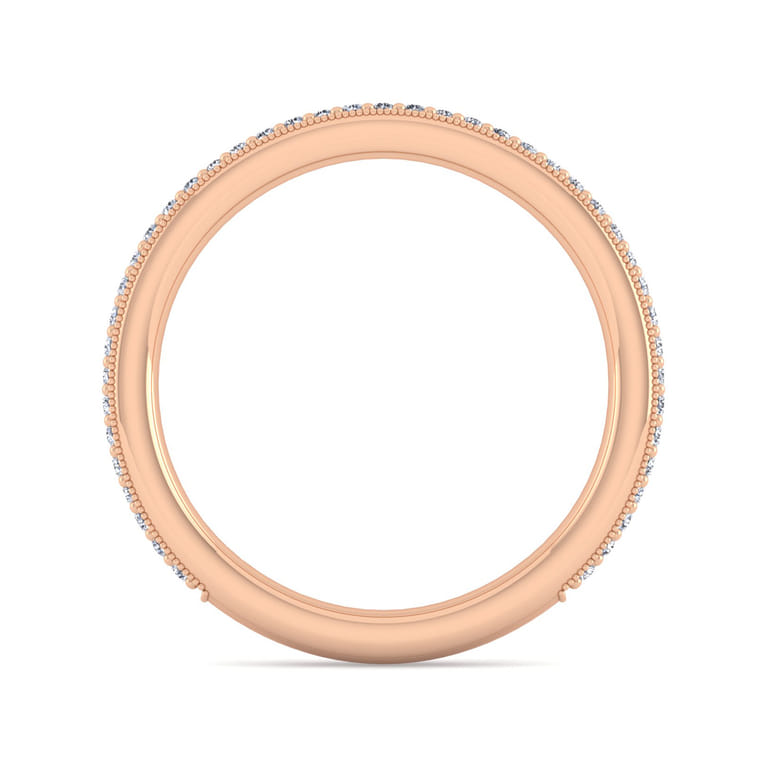 Straight Wedding Ring in 14k Rose Gold with Round Natural Diamond at Gabriel & Co. - Shot 2