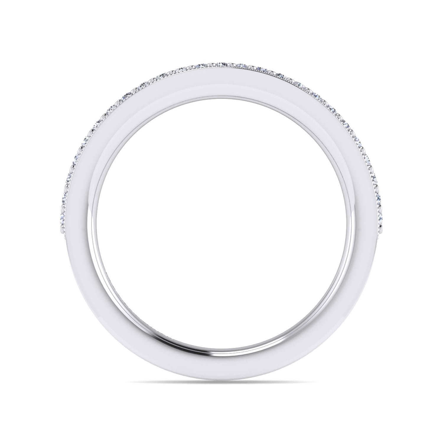 Straight Wedding Ring in 14k White Gold with Round Natural Diamond at Gabriel & Co. - Shot 2