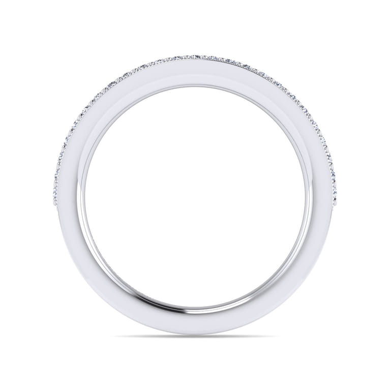 Straight Wedding Ring in 14k White Gold with Round Natural Diamond at Gabriel & Co. - Shot 2