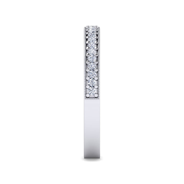 Straight Wedding Ring in 14k White Gold with Round Natural Diamond at Gabriel & Co. - Shot 4